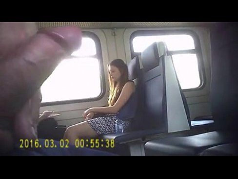 Girl pissing train masturbation public